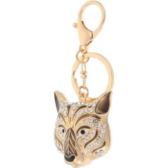 NUOBESTY Decorative Keychain Crystal Rhinestone Keychain Fox Head Car Keyring Handbag Gift Bag Butterfly Pendant Women Girls Gift Red