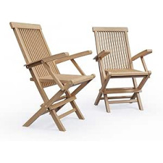 KMH 2 tīkkoka saliekamo dārza krēslu komplekts ar roku balstiem Dexter tīkkoks balkonam dārza iekšpagalmam dārza mēbeļu komplekts Saliekams laikapstākļiem izturīgs koka krēsls āra saliekamais krēsls koka balkona krēsli