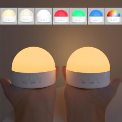 Kintion Night Light bērnu barošanas gaisma, aptumšojama ar siltu baltu gaismu un 5 RGB krāsu gaismu, regulējams spilgtums, USB uzlādes pārnēsājama nakts gaisma bērnu istabai, dāvana (2 gab.)