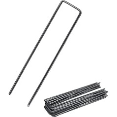 100 x Ground Anchors with Flat Head | Pegs | Ground Anchor Made of Ungalvanised Carbon Steel for Securing Weed Control Fabric | Garden Fleece | Weed Control Film | Fence & Net or for Camping – (100, 150 x 25 x 2.7 mm)