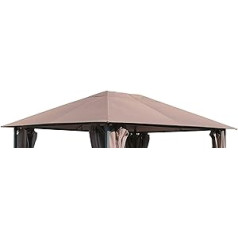 QUICK STAR Replacement Roof for Garden Gazebo 3 x 4 m Taupe / Beige Grey RAL 7006 Antique Gazebo Roof Replacement Cover