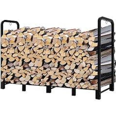 8ft Firewood Rack Indoor Outdoor Heavy Duty Log Log Rack