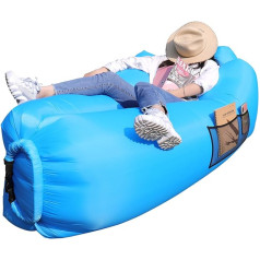 AngLink Air Sofa, 2022 Cushion Design Waterproof Inflatable Sofa Air Lounger with 2 Air Inlets Laybag Outdoor Sofa with Carry Bag for Camping Chair, Park, Beach, Backyard