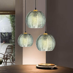 3 Light Pendant Light Dining Table Pendant Light Living Room Glass Pendant Lamp Modern Lamp Bedroom Hanging for Office Dining Room Living Room Kitchen (3 Heads)