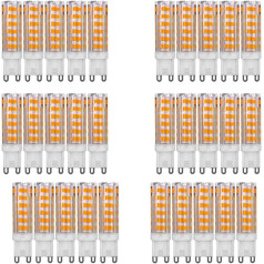 ZHIYUE 30 Stück G9 7W LED Birne Äquivalente Halogenbirnen 60W G9 600LM Energiesparlampen G9 Sockel Led Lampe AC 220-240V nicht dimmbar warmweiß 3000K G9 Kapselbirne