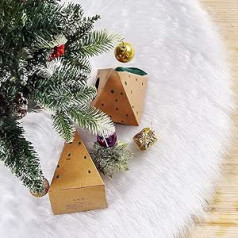 78 cm Ziemassvētku eglītes sega, Ziemassvētku eglītes svārki, balti, plīša eglītes svārki, apaļas formas paklājs eglītes statīvam, lieli eglītes svārki eglītes dekorēšanai