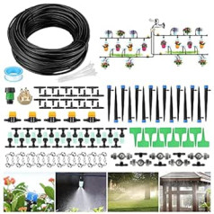 40 m Garden Irrigation System, 175 Pieces, Drip Irrigation, Automatic Watering, Garden Watering, Hose, Drip Irrigation, Spray Cooling System for Plants, Flower Beds, Greenhouses