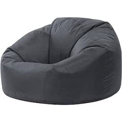 Bean Bag Bazaar Klassischer Sitzsack, Anthrazitgrau, Sitzsack für Erwachsene Groß, Sitzsack mit Füllung, Indoor Outdoor Sitzkissen Wasserabweisend