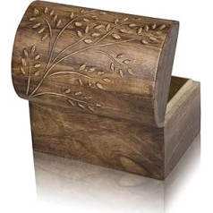 Great Birthday Gift Ideas, Handmade Decorative Wooden Jewellery Box, Treasure Box, Jewellery Organiser, Keepsake, Jewellery Set, Holder, Lock Box, Umbrella Box, 22 x 15 cm (Antique)