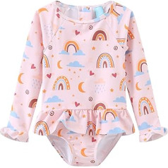 Aisyee Baby Girl Swimsuit Long Sleeve One-Piece Swimwear Baby Girl Swimsuit 3 Months 5 Years