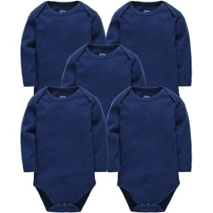 kavkas Baby Boys Girls Long Sleeve Romper Soft Cotton Baby Vests Pack of 5