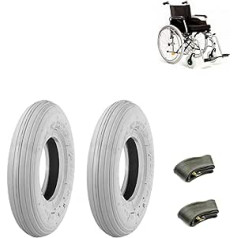 2 Tyres 200 x 50 (50-94) + Air Chambers Reinforced for Pushchair Wheelchair