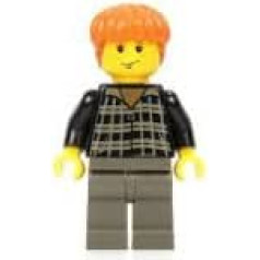 Rons Vīzlijs (melns krekls) — LEGO Harija Potera figūra no LEGO