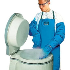 neoLab 2-4214 Baumwolle/Polytetrafluorethylen Kryo Handschuhe, Wasserdicht, 70cm Lang, Größe M, Blau