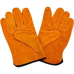 FLYIFE Leather Work Gloves, 1/2/5/10/20 Pairs, Construction and Gardening Gloves, Also for Metal and Forestry Work, Crafts, Protective Gloves, Real Leather, Garden Gloves, Mechanic Gloves, 24 cm