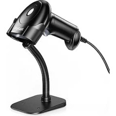 Anyeast Barcode Scanner with Stand, Handheld USB Wired Inventory 2D 1D QR Code Scanner for POS Computer and Automatic Screen Scan, CMOS Picture Bar Code Reader for Supermarket Warehouse Library