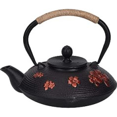0.9 L Cast Iron Teapot, Japanese Teapot with Strainer Insert, Oriental Teapot, Classic Cast Iron Teapot, Kettle Teapot, Crockery Teapot with Handle, Heat-Insulated Lid