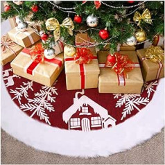 Vosarea Christmas Tree Rock Xmas Tree Base Mat Holiday Christmas Tree Decoration Home Party Decorations Red