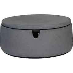 anaan 'BO' Ashtray with Lid Made of Concrete Wind Ashtray Outdoor and Indoor Round Geometric Modern Design Diameter 9 cm x 5 cm