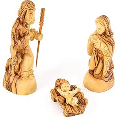 Nativity Set figures CLASSIC STYLE - The Holy Family. Height 13 cm (5,12 inches). 3 pieces. Hand-carved from olive wood in Bethlehem.