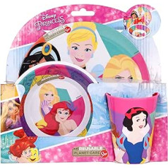 STORLINE Disney Princess 51290 bērnu brokastu komplekts, šķīvis, bļoda un krūze, bez BPA