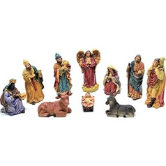 10 x 12.5 cm Christmas Figurines Set of Christmas Scenarios, Animals, Birth of Jesus 3 Kings