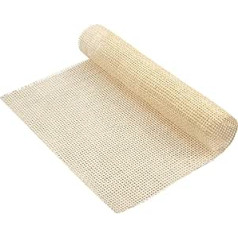 Cane Webbing Rattan Roll, 1 x 0.4 m Woven Open Rattan Wicker Natural Rattan Webbing for Caning Projects Square Hollow Rattan Webbing for DIY Cupboard Chair Furniture (Bleached)