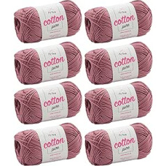 MyOma tamborēšanas dzija, Cotton Pure Pearl White (Fb 0101)- Kokvilnas adīšanas dzija + bezmaksas ceļvedis (angļu valoda nav garantēta) – 1 Ball of White Cotton Yarn, 50 g /125 m, adatas izmērs 2,5–3,5 mm.