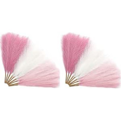 RUANI 18 Stück Rosa Pampasgras 17,7 Zoll, Künstliche Pampas Grass Gefälschte Rosa Pompas Grass Decor, Gras Blush Dekoration Boho(A)