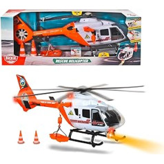 Dickie Toys 203719016 glābšanas helikopters ar gaismu un skaņu, rotējošs rotors, vinča, 64 cm, daudzkrāsains