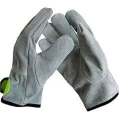 FLYIFE Leather Work Gloves, 1/5/10/20 Pairs, Construction and Gardening Gloves, Also for Metal and Forestry Work, Crafts, Protective Gloves, Genuine Leather, with Magic Buckle, Mechanic Gloves