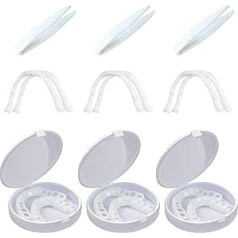 ‎Skhaovs SKHAOVS 3 Pairs of Veneers Teeth Dentures, False Artificial Temporary Teeth Braces Instant Veneers Teeth Fake Snap Teeth Comfort Prostheses with Mini Tweezers