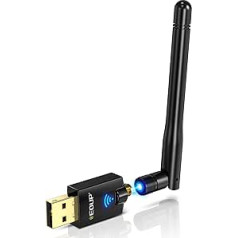 Edup AC 600 Mbit/s USB WLAN Adapter Dual Band WiFi Stick 2.4G/5GHz USB 2.0 Adapter Wireless Network Receiver WiFi Antenna WiFi Dongle for Desktop PC/Laptop Supports Windows 10/8.1/7/Vista Mac OS X