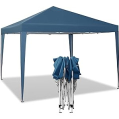 WOLTU PVL0002bl Pop-Up Waterproof Folding Gazebo Sun Protection Event Gazebo Garden Gazebo on Patio Camping Festival Pagoda Tent Oxford Metal Frame 3 x 3 m Blue