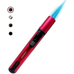 ibforcty Refillable Butane Torch Lighter, Adjustable Lighter for Desserts, Creme Brulee, Welding, Camping, BBQ and Baking, Red (Butane Gas Not Included)