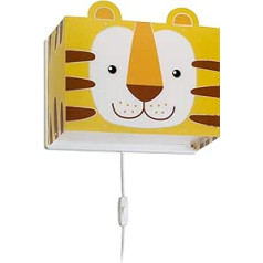 Dalber Children's Wall Light, Little Tiger Animals, Yellow