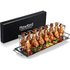 Rawford Chicken Leg Holder with Space for 12 Legs, for Perfectly Grilled Chicken Wings, Folding Chicken Leg Holder made of Stainless Steel, Leg Roaster