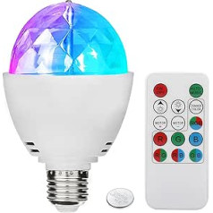 TSSS® E27 RGB LED Mini kristāla bumba Rotējoša Skatuves Gaisma Disco Party DJ Club Bārs Krogs Kāzu tālvadības spuldzes Lampas (1 gab.)