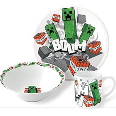 Breakfast Set Minecraft Boom Bowl + Plate + Cup