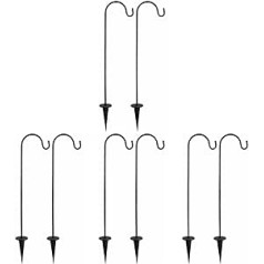 BESPORTBLE Schäferhaken für den Außenbereich, Innenhof-Aufhängehaken, 74 cm, 8er-Pack, Gartenstange für Vogelfutterspender, Pflanzenhaken, Solarlicht-Aufhänger, Rasenpfähle