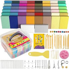 Aestd-ST Polymer Clay 50 Colors Soft Clay DIY Starter Kit Oven Baking Modelling Clay Non-Toxic Non-Stick with Modelling Tools Ideal Gift for Kids Artists