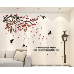 3D Wall Sticker Tree DIY Wall Sticker Large Tree of Street Light Wall Sticker for Living Room Bedroom Children's Room Wall Decoration