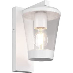 Trio Leuchten Cavado 211060131 Outdoor Wall Light Die-Cast Aluminium White Matt Plastic Clear Excl. 1x E27