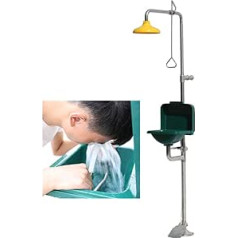 CGOLDENWALL Antifreeze Combination Emergency Shower Eye Wash Machine Eye Wash System Eye Wash Facial Cleaning with Green Hinged Lid
