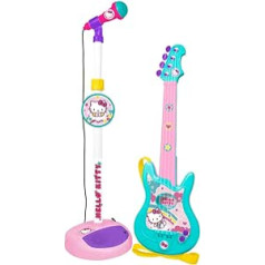 Hello Kitty Gitarre ar Standmikrofon