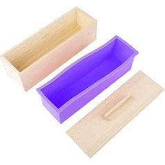 Wooden Soap Silicone Mould, DIY Silicone Mould, Soap Mould, Wooden Box, Rectangular, Handmade Soap Making Mould, Baking Mould, Silicone Cake Baking Mould, Wooden Soap Loaf Mould, Soap Cutter Set, Loaf