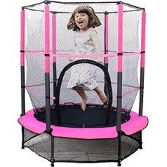 Children's Trampoline Diameter 140 cm Indoor Children's Trampoline with Safety Net and Padded Safety Cover, Outdoor Trampoline for Ages 3 and up, Garden Trampoline, Load Capacity 45 kg