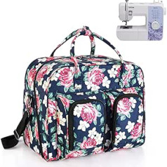 Teamoy Sewing Machine Carry Bag, Padded Sewing Machine Bag with Bottom Wooden Plate, Compatible with Most Standard Sewing Machines and Accessories, blue, Suitcase organiser