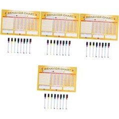 NUOBESTY 4 komplekti Skolotāji Bērni Diagramma Bērni Stimuli Atbildība par izdzēšamu materiālu Magnētiskā uzvedība Atalgojums Piederumi Atkārtoti lietojami Studentu Delikāti, lai dzēstu mājās