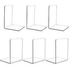 Deefongo 4 Pack Acrylic Bookends Heavy Duty Desk Organizer Clear for Kids Library Office